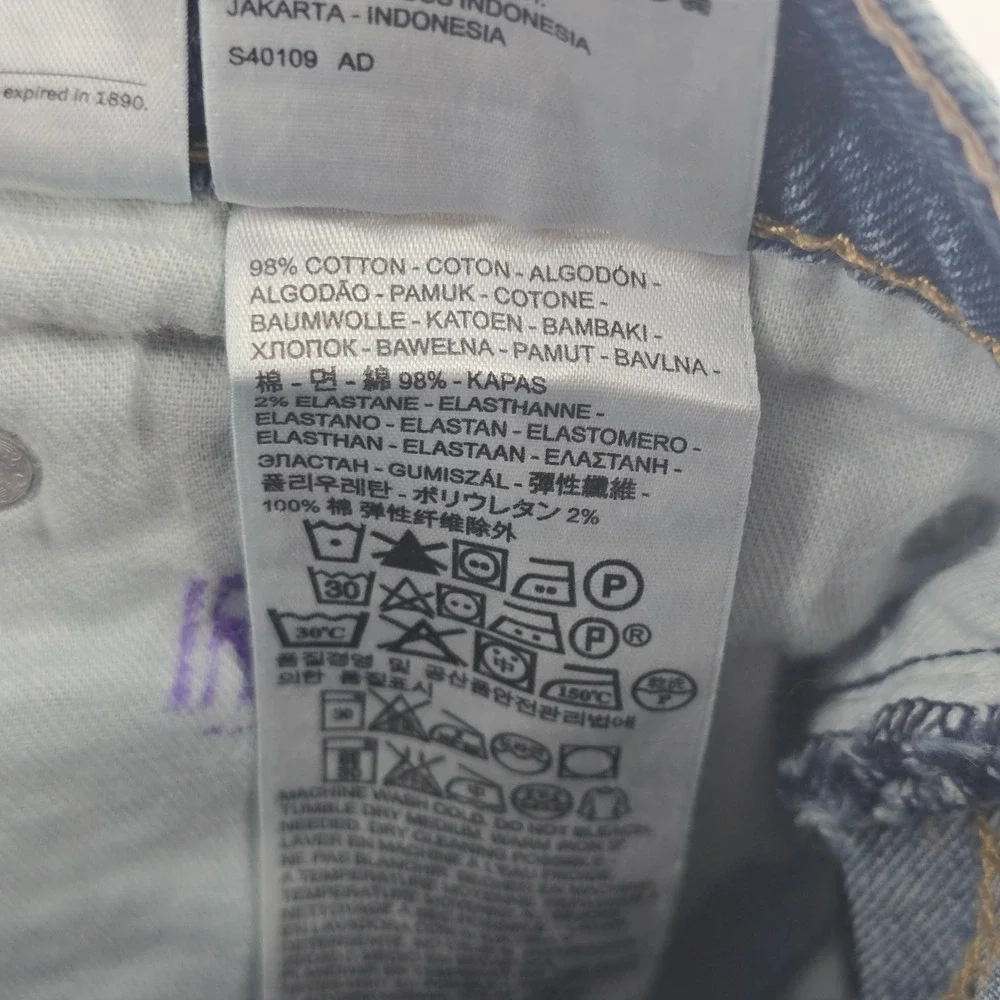 Levi's 513 Slim Straight Jeans Mens 36x34 Blue Medium Wash Denim Pants